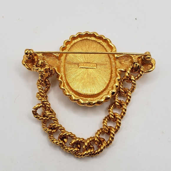 Vintage Monet Bar Chain Brooch 80's Madonna Pop - Picture 8 of 10